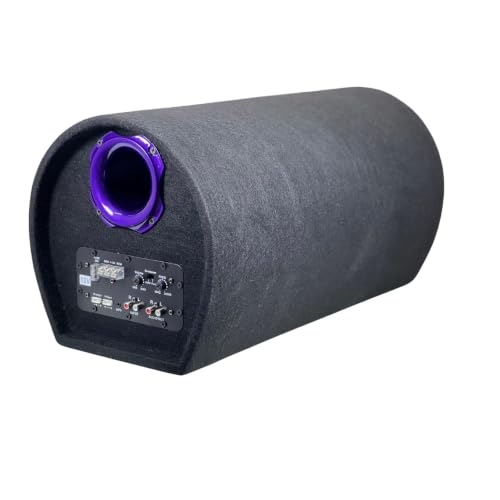 Image of 10 Inch D-Shaped Car Bass Tube | Built-in Amplifier | Dual Voice Coil | Plug & Play | Purple