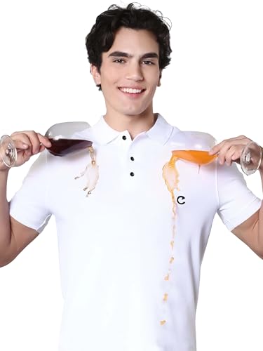 Image of Noble Monk Men's Half Sleeve Polo Neck Water Repellent T-Shirt |Soft Cotton Casual Tee for Everyday Wear