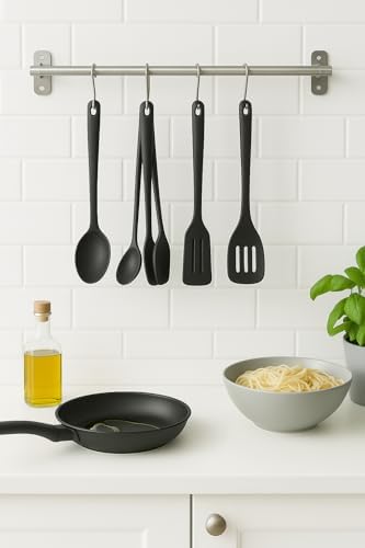 SUWORS 5'li Silikon Mutfak Seti – Kaşık, Kepçe, Spatula, Yağ Fırçası | Renkli Pişirme Seti | Isıya Dayanıklı | Mutfak Gereçleri (Renk Stok Durumuna Göre Gönderilir) - Görsel 4