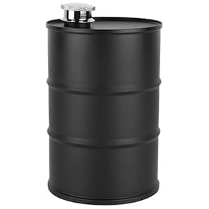 Cyrank Flachmann Edelstahl, Klein Benzin-Kanister Optik, Taschen-Flasche Für Whiskey 700 Ml Mit Verschlussdeckel, Schnaps-Flasche