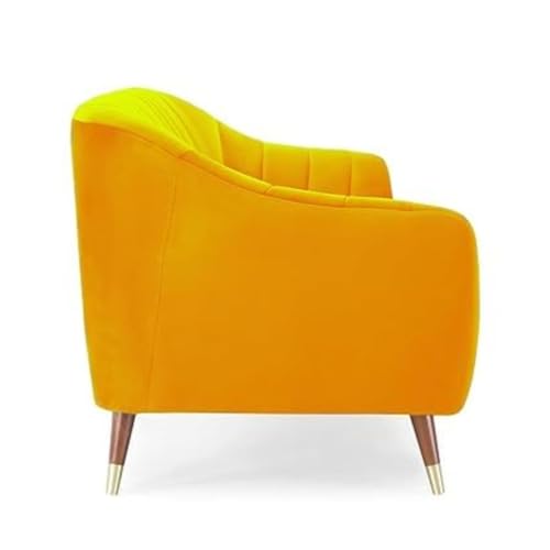 Image of 3 Seater Sofa Set with Two Cushions Perfect for Home Office Guests Living Room (Yellow, 3 Seater)