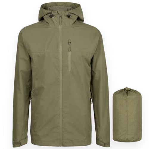 The ScotchMan Regenjacke Herren Wasserdicht Outdoor – Ultraleicht Packbare Winddichte Jacke mit Kapuze – Übergangsjacke für Wandern, Fahrrad & Alltag – Unisex