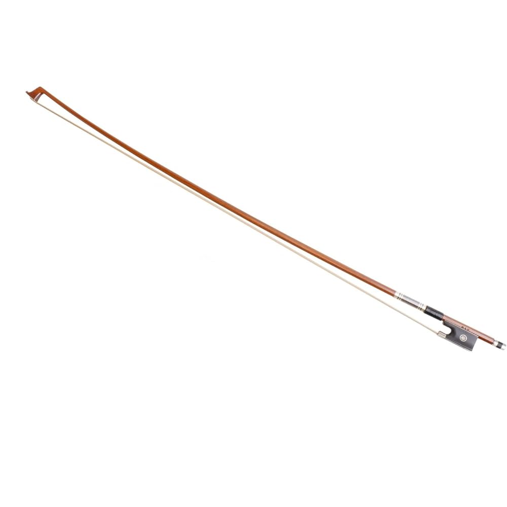 Classico archetto per violino in pernambuco 4/4 (dimensioni interne) con colofonia per capelli e rana in ebano, ben bilanciato, leggero, in vero crine di cavallo mongolo. Violin 4/4