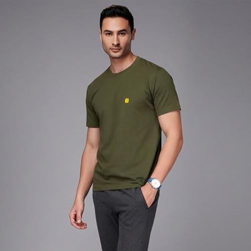 Image of AMUL COMFY Men's Cotton Plain Round Neck Half Sleeve Casual T-Shirts