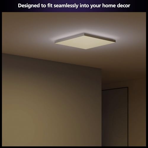 Image of Philips Hue Datura Smart Ceiling Panel (Square 23.62in x 23.62in) White & Color Light, Bluetooth Compatible, Voice Control with Alexa, Apple Home & Google Assistant