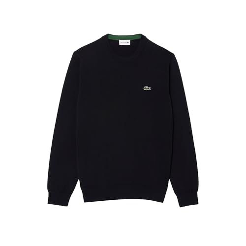Lacoste Herren Langarm Rundhalsausschnitt Baumwolle Jersey Pullover, Schwarz, Mittel – Ansicht 6