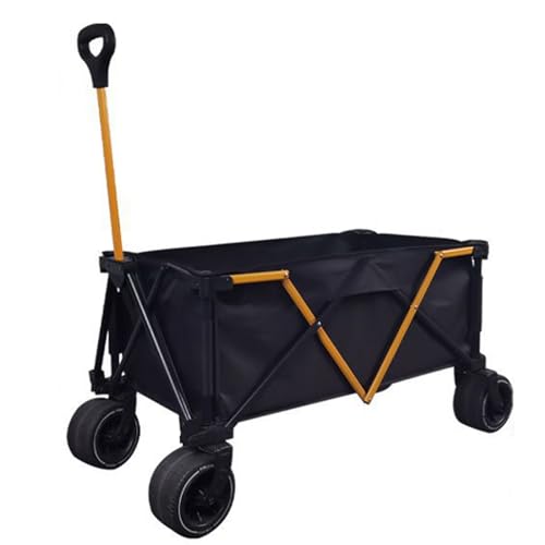CCKUYT Carrello Pieghevole con Ruote Grandi per Tutti i Terreni, Carrello trasportatore per carichi Pesanti, Carrello a Mano per Lo Shopping Natalizio, camma Esterna
