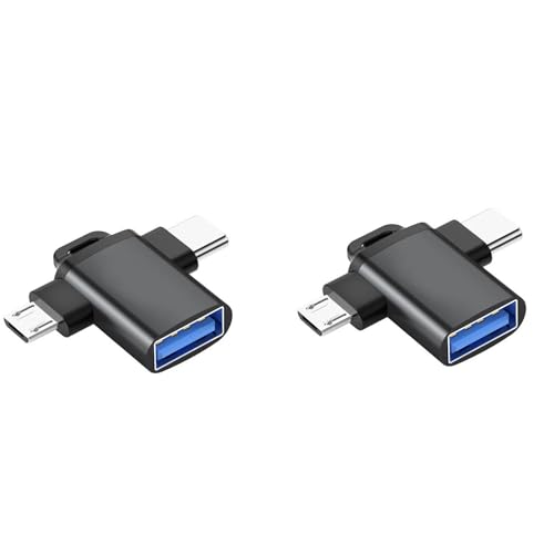 otg�ϊ��A�_�v�^ 2 in 1 �ϊ��A�_�v�^ USB-MicroB/Type-C to USB-A 3.0 5Gbps�����f�[�^�]��PC/MacBook/Android/Switch�Ή�2�Z�b�g