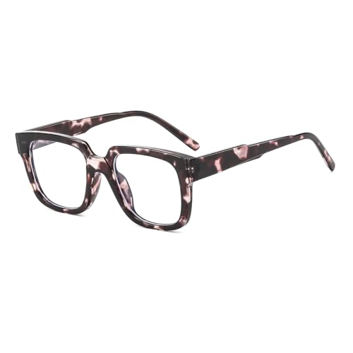 Image of LJCZKA Blue Light Blocking Glasses for Women Men Retro Square Frame Eyeglasses Anti Eyestrain Eyewear Computer Glasses