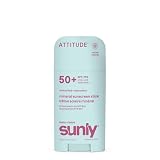 ATTITUDE Baby Mineral Sunscreen Stick SPF 50, Broad Spectrum Zinc Oxide, EWG Verified, Non-Nano, Mess-Free Stick for Face & Body, Lightweight Non-Greasy, Vegan, Unscented, 2 Oz