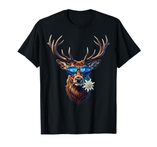 Trachtenshirt passend für Oktoberfest T-Shirt Herren Hirsch T-Shirt