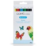 Copic Ciao - Juego de rotuladores (5 unidades, doble punta, incluye rotulador de punta fina 0,3 mm), tonos brillantes