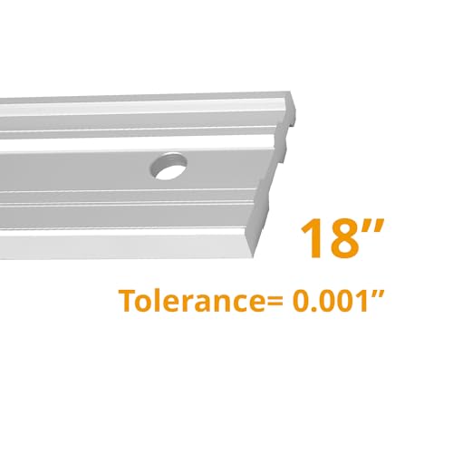 POWERTEC 71213 Anodized Aluminum Straight Edge Ruler | 18" | Metal Straightedge Machined Flat to Within 0.001” Over Full 18” - Professional Woodworking Tools