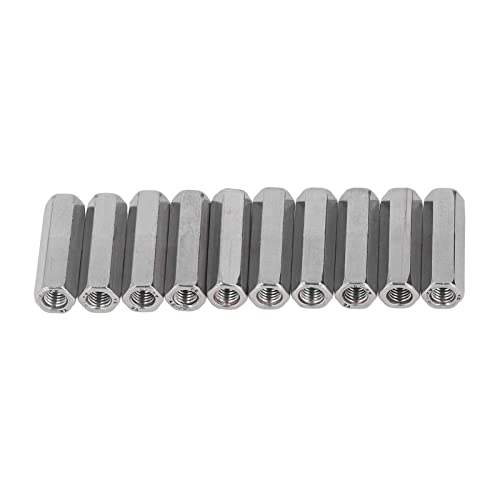 Respicefinem 10Pcs Hex Coupling Nut Set Connector Made of 304 Stainless Steel Industrial Fastener with M8x1 25 13 L45mm Suitable for Bolts Studs Machine Screws Threaded Rods