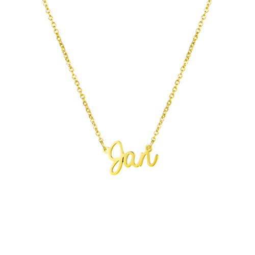 Women Jewelry Name Necklace Big Initial Gold Plated Best Friend Girls Women Gift for Her Jan