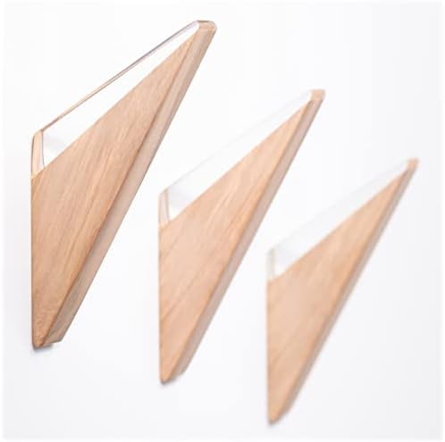 LINE+ARC The Wall Hook (Set of 3, Clear). Solid Olive Wood & Acrylic Resin. Mid-Century Modern, Minimalist, Scandinavian, Decorative entryway for Coat hat Towel. Fasteners Included. 25lb Weight Limit