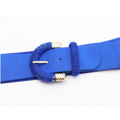 ZAHSY Chunky Buckle Elastic Belts for Dress Retro Braided Belt Women Leather Ladies Belts for Jeans Wide Waist belt for Women2