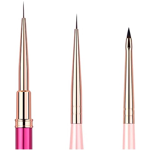 Eptbsdu Nail Art Brushes Set, 3PC Mini Nail Art Design Tiny Detailer Brushes, Nail Art Liner Long Striping Brush and 3d Brush For Flower Gel Polish Manicure Salon DIY at Home Cover