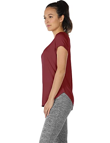 Image of icyzone Open Back Yoga Shirts for Women - Exercise Workout Tops, Athletic Short Sleeves, Running T-Shirts Loose Fit