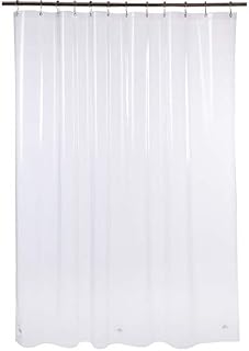 AmazerBath Plastic Shower Curtain, 72" W x 84" H EVA 8G Thick Bathroom