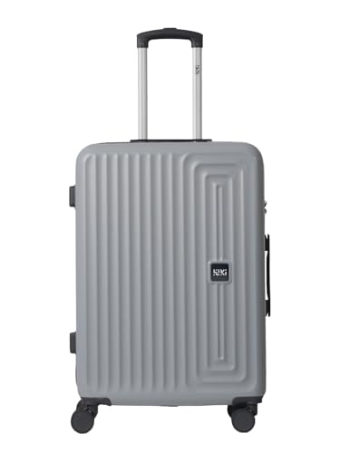 Image of Wiki Ripple Hard Shell Cabin Trolley Bag 55 cm by Wildcraft | Polycarbonate Carry-On Luggage with 8 Spinner Wheels, Combination Lock, Lightweight &Water Resistant Travel Suitcase|Light Grey Black