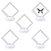 Produktbild Enenes 5 Stück Display Stand Set 3D-Displayrahmen mit schwimmendem Rahmen und Transprent-Membran für Ring, Anhänger, Armband-Schmuck-Display, Raute, Schwarz, 7x7x5,5 cm (5, weiß)