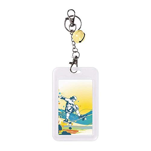 Badge carte de crédit anti-rayures pochette jaune cloche skateboard protecteur coloré