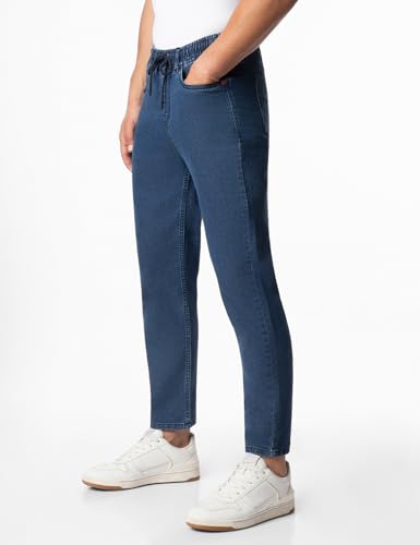 Image of INKD Men's Jogger Jeans - Mid-Rise | Cotton Blend | Stretchable Fabric| Elasticated Waistband | Classic 5 Pocket Styling | Jeans for Men | Men's Bottomwear (Available in Plus Sizes)