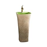 Soluzione salvaspazio: il design a piedistallo di questo lavabo libera spazio prezioso sul pavimento del bagno, rendendolo un'ottima scelta per i bagni più piccoli o per chi cerca un look minimalista.