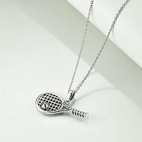 Tennis Racket Pendant Necklace Sterling Silver Tennis Racket Jewelry for Women - Image 6
