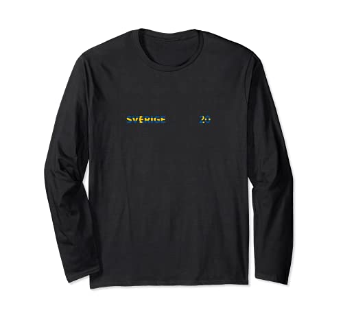Flag Sweden Long Sleeve T-Shirt, Black
