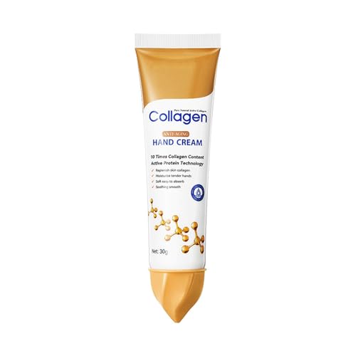 Kollagen Anti-Aging-Handcreme Haut Rissig Reparatur Produkte Erweichen Nähren Anti-Trocknung Verjüngend Feuchtigkeitsspendende Collagen Anti-Falten Handcreme Hand Hautpflege(1 Stück)
