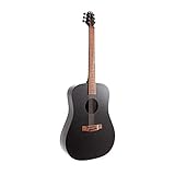 Deluxe KLOS Black Carbon Fiber Full Size Acoustic Electric Guitar Kit with Gig Bag, Strap, Capo, and more