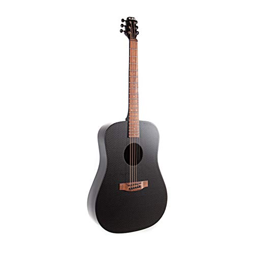 KLOS Full Size Deluxe Guitar, Durable Carbon Fiber Acoustic Electric Guitar - Black with Gig Bag, Strap, Capo, and more by KLŌS - Used condition - US$1405.32