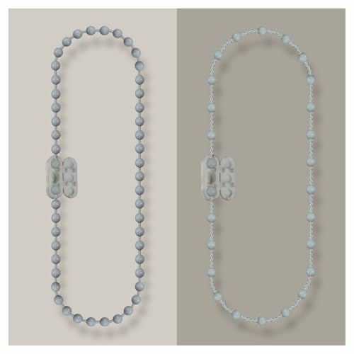 EFIXS Cadena enrollable de PVC (cadena de control) – Longitud: 120 cm hasta 50 m – Aquí: 10 m de longitud de operación – 4,5 x 12 mm – para persianas, persianas, cortinas laminadas, color: gris