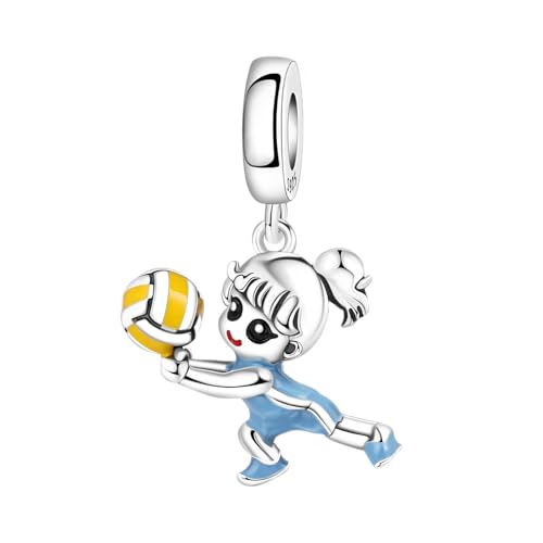 Fascino da donna pallavolo, ciondolo per braccialetto, compatibile con collana braccialetto Pandora