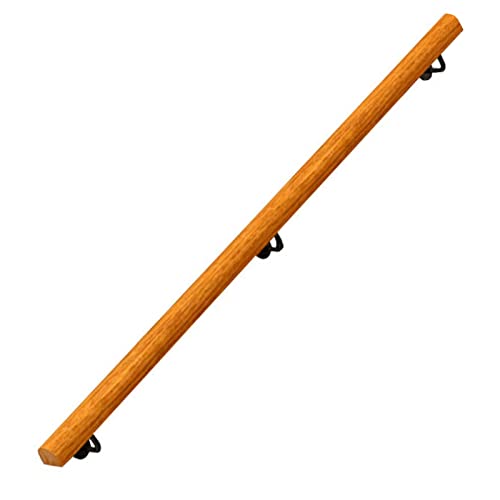 Rambarde d escalier extérieure en bois avec supports de fixation et barres de maintien