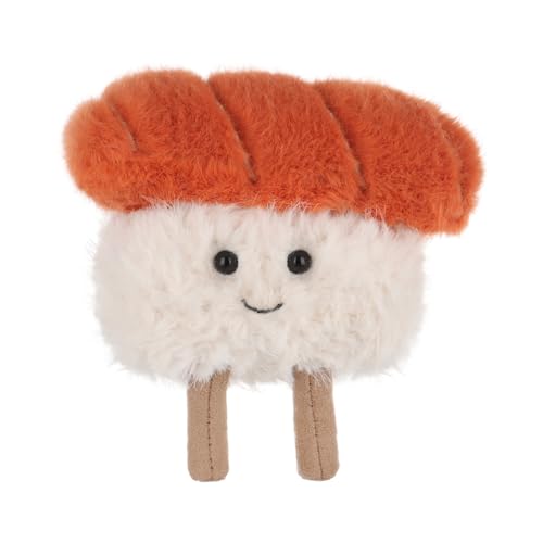 Apricot Lamb Lachs Sushi Lebensmittel Essen Plüschtiere für Kinder, weiche niedliche Kuscheltier für Baby Mädchen und Jungen, Flauschige Sushi Mehrfarbig 8 cm