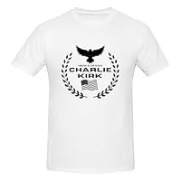 bamgen RIP Charlie Kirk T-Shirt Charlie Kirk Forever in Our Hearts Men's Short Sleeve X-Large White