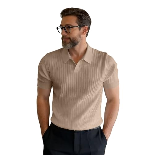 Polo de golf respirant en maille fraîche avec col en V élégant