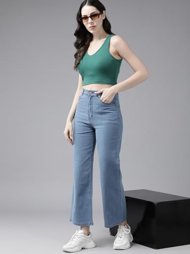 Image of GUTI Womens High Rise Crop Length Jeans()
