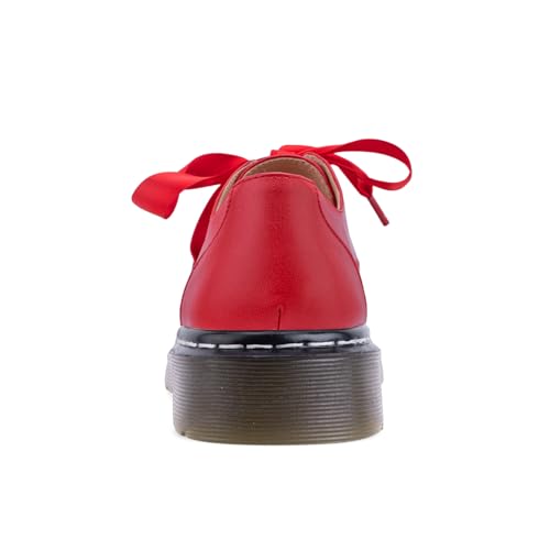 Image of IMPREMEY Mary Janes Oxford Bow Flats Loafers Shoes for Women Round Toe Platform Non-Slip Comfortable Casual Cute Shoes