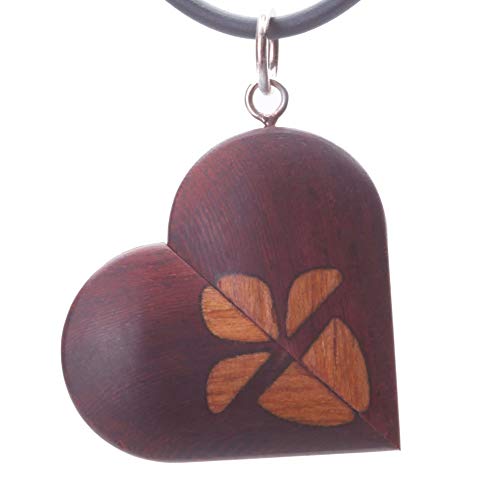 LMWood Photo Médaillon Collier Médaillon de Coeur avec des Images Le Pendentif Médaillon Illusionniste, Cadeau d'anniversaire pour Elle, Papillon Bois Cover