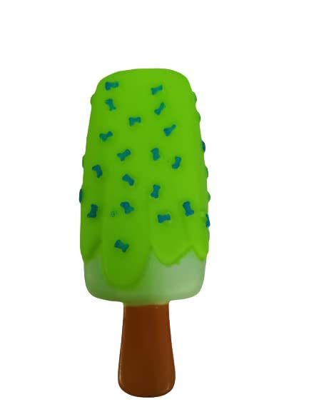 PSK PET MART Freeze and Play Silicon Ice-Cream Toys for Dogs Squeaky Toy (Color May Vary Ice creanm) Pack of 1 pcs