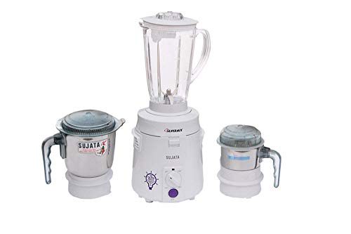 Sujata SuperMix SM Mixer Grinder, 900 Watt, 3 Jars (White)