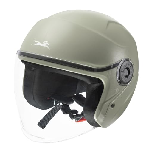 Image of TVS ACE ISI Certified Open face Unisex Helmet with Full Coverage Visor Available in 8 Colors | Lightweight Comfort-Fit Microfiber Liner Equipped with Quick Release Chin Strap