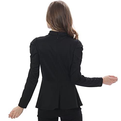 Women's Elegant Clergy Shirt Long Sleeve Ruffle Hem Ministers Blouse Casual Tops3