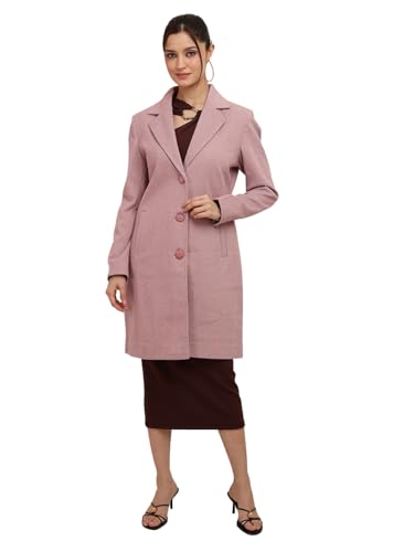 Image of CHKOKKO Women Chic Winter Coat Single Breasted | Knee Length Design with Buttoned Closure and Practical Front Side Pockets for Stylish and Comfortable Wear
