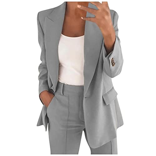Women Blazer Jackets Top Formal Business Blouse Plain Open Front Cardigan Tops Long Sleeves Tailored Coat2