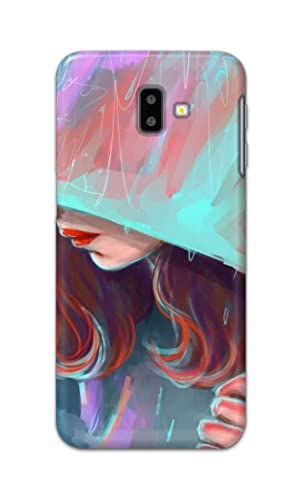 Image of PRINTFIDAA Pretty Woman Under The Umbrella Painting Printed Designer Hard Case for Samsung Galaxy J6 Plus (2018) (6.0 inch), SM-J610FN / DS Back Cover -(e) RPM1007